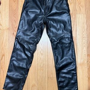 GAP High Rise Black Faux Leather Pants